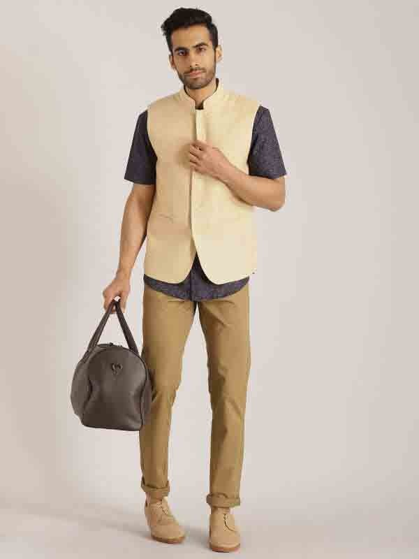 Indian Terrain Men's Khaki Waistcoat